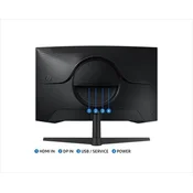 SAMSUNG monitor 27 Odissei G5 G55C zakrivljeni S27Cg552Eu, 2560 Ks 1440, Va, 1Kshdmi, 1Ksdp, 165Hz