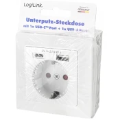 LOGILINK Wall outlet 1x CEE 7/3 1x USB-A 1x USB-C