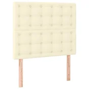 Vidaxl Vzglavje postelje kremne barve 100x5x118/128 cm umetno usnje