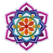 shumee Našitek MANDALA - bel velik 8 - našitek za hrbet - likalnik/termo zapečatena podlaga - vezen našitek/značka/emblem