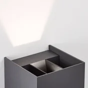 Brilliant Zunanja stenska svetilka LED Hilly, višina 10 cm, temno siva, kovina - Sodobni
