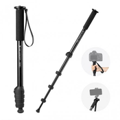 K&F Portable aluminum alloy monopod, 23mm diameter, 5 sections, 63 inches, with anti-lost rope