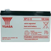 Yuasa Svinčev akumulator 12 V 12 Ah Yuasa NP12-12 svinčevo-koprenast (AGM) 151 x 98 x 98 mm ploščati vtič 6.35 mm brez vzdrževanja, (20438312)