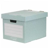 Škatla za shranjevanje, kartonska, 33,3x28,5x39 cm FELLOWES, Style, zeleno-bela, 4 kosi