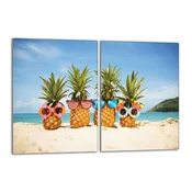 shumee Steklena zaščita za kuhalno ploščo 2x40x52 Ananas