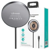 USAMS USAMS induktivni polnilnik US-CD183 magnetni 15W aluminijasti črni CD183CDX01
