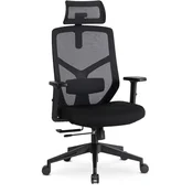 BE BENTO črn sodoben ergonomski vrtljiv pisarniški stol