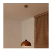 Duolla - Luster na sajli IRONLINE 1xE27/15W/230V precnik 27 cm bakarna/crna