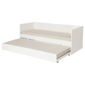 VIHALS Dnevni krev s izvlacnim lež/2 duš, bela/Vannareid vrlo tvrdo, 80x200 cm
