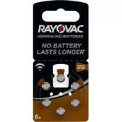 RAYOVAC SPECIAL A312 - PR41, 6X, CINK-ZRAČNA BATERIJA ZA SLUŠNE APARATE Ena barva