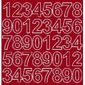 shumee Samolepilna nalepka s številkami 3,5 cm temno rdeča sijajna
