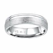 Silvego Poročni srebrni prstan Amora za ženske QRALP130W (Obseg 51 mm)