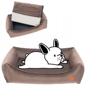 ORTOPEDSKA postelja za majhnega psa ali mladička 70x55x18 cm RJAVA
