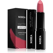 NOBEA Day-to-Day Matte Lipstick matirajoča šminka odtenek Wild rose #M18 3 g