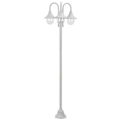 vidaXL Vrtna trostruka stupna svjetiljka od aluminija E27 220 cm bijela