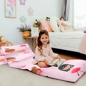 Nikcorp Prevleka za talno blazino 85x220 cm | Plišast ležalnik za otroke in odrasle | Podloga za igro in počitek | Motiv balerina