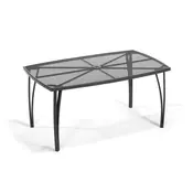 IWHOME Kovinska Vrtna Miza, Temno Siva, Pravokotna, 150x90x71 cm