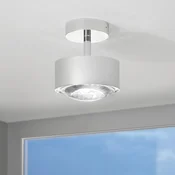 Top Light Puk Maxx Turn LED spot leča prozorna 1fl bela mat - Dnevna soba/jedilnica - Dizajn - bela mat, krom, prozorna - Kovina