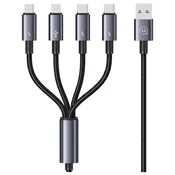 1 to 3 USAMS 4V1 KABEL USB-C NA LIGHTNING MICROUSB ZA PAMETNE TELEFONE 1,2M 15W