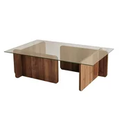 Klubska mizica ESCAPE 30x105 cm rjava/prozorna