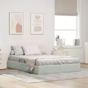 Otomanski krevet s pohranom Svjetlosiva 140 x 190 cm Baršun