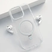 Maska za iPhone 16 Pro Max Berlia Clear Bracket Magnetic srebrna