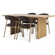 MUNKEBY L180 sto top. hrast + 4 EJSING tamno braon
