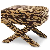Casa Padrino Luxury Stool with Tiger Design Beige/Brown - Luxury Living Room Furniture