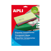 APLI prozorne nalepke za inkjet tiskalnike, 70x37mm, 24 nalepk/stran, 10 pol