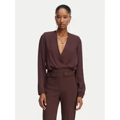 Elisabetta Franchi Bodi CB-007-62E2-V420 Temno rjava Regular Fit