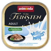 Varčno pakiranje animonda Vom Feinsten Adult Milkies v omaki 36 x 100 g - Kunec v smetanovi omaki