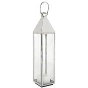 Casa Padrino luxury candle holder silver 24 x 24 x H. 114 cm - Stainless steel lantern with handle - Gastronomy accessories - Restaurant accessories - Hotel accessories - Deco accessories