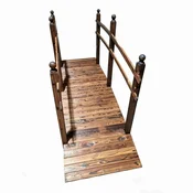 Costway Vrtni most 230x73x108 cm iz jelovega lesa z lokom in ograjo