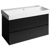 FILENA Vanity Unit 95x51,5x43cm, black matt strip - Črna - 95x51,5x43 cm - Sapho - FILENA - 24 - MDF/vener - 950 - 515 - 430 - 14