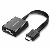 Ugreen adapter HDMI - VGA micro USB / audio 3.5 mm mini jack (40248): crni