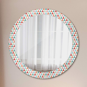 tulup.si Tiskano okroglo ogledalo Geometrijski vzorec fi 80 cm