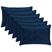 Vidaxl Prevleka za blazino 6 kos HOUTEN Temno modra 50 x 80 cm Flanel