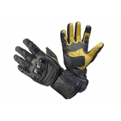 Cappa Racing Moške usnjene motoristične rokavice SOCHI, dolge, črna/črno-rumena XXL