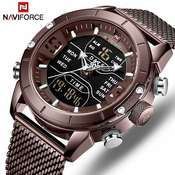 NaviForce NAVIFORCE 9153 visokokakovostna moška kvarčna ročna ura: Izvrstna izdelava: vrhunski trak iz nerjavečega jekla, vrhunska izdelava Silver-Black