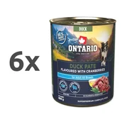 Ontario Dog Adult konzerva, pašteta - raca in brusnice 6 x 800 g