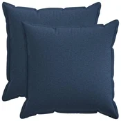 vidaXL Prevleka za blazino 2 pcs HOUTEN Modra 80 x 80 cm Lažni lanu