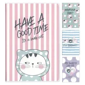 Zvezek M&G A5 s črtami, 72 listov, s PVC platnico, So Many Cats Pastel (4 motivi)