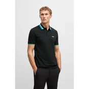 BOSS za moške. 50538101 Polo majica Paddy active s kontrastnimi črnimi črtami (M), Črna, Priložnostno, Bombaž, Krat