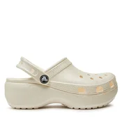 Natikači Crocs Classic Platform Glitter Clog W 207241 Écru