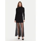 TWINSET Pletena obleka 252TT3262 Črna Regular Fit