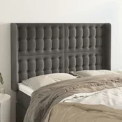 Vidaxl vidaXL Vzglavje s krilci temno sivo 147x16x118/128 cm žamet