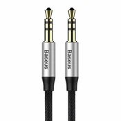 Baseus Yiven M30 3,5 mm AUX audio kabel 1 m crno/srebrni