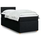 Vidaxl Box spring postelja z vzmetnico črna 90x200 cm blago