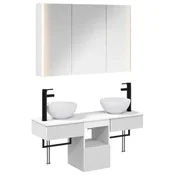 Vidaxl Komplet omaric za kopalnico 4 szt. Bela 103,5 x 15,5 x 70 cm