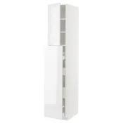 METOD/MAXIMERA Visoka omara+izv kolona 4pr/1vr/2pc, bela/Ringhult bela, 40x60x220 cm